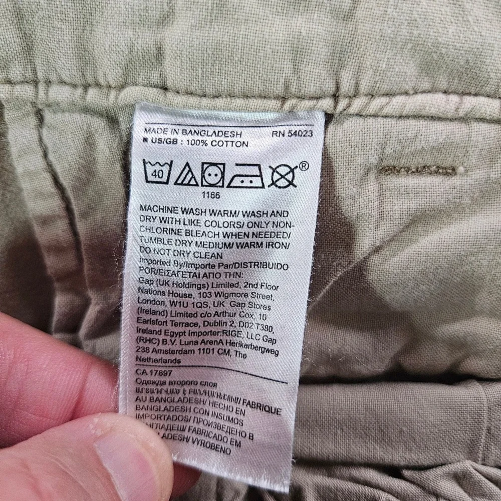 Banana Republic Mens 42x32 Khaki Tan Cotton Cargo Pants Adjustable Waist Utility